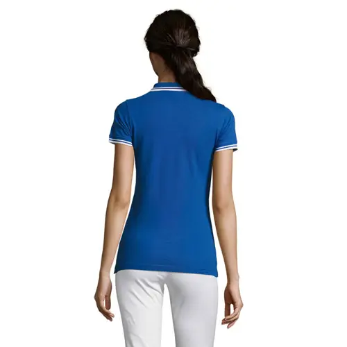 Maglietta polo da donna colori assortiti a maniche corte taglio aderente 100% cotone pettinato 200g