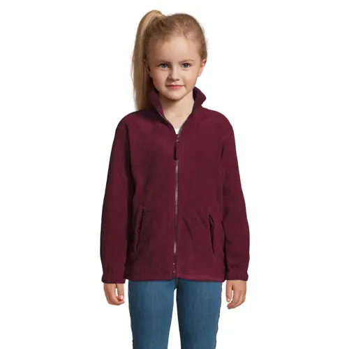 Felpa/Giacca SOL'S NORTH da bambino unisex in pile poliestere con zip e due tasche a chiusura zip 300gr