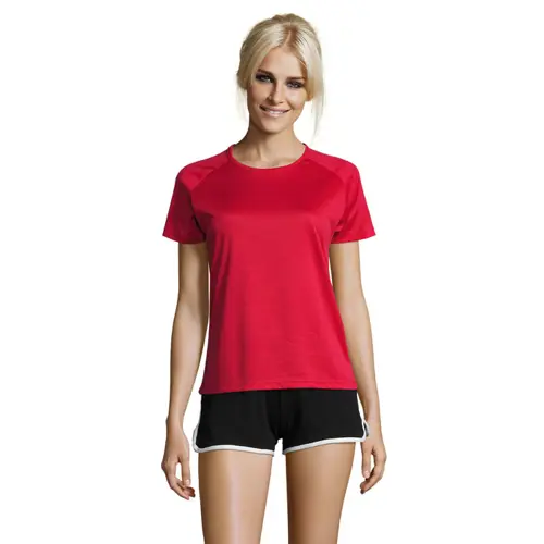 T-shirt SOL'S SPOTY da donna sportiva colori assortiti a girocollo con maniche taglio raglan in poliestere traspirante 140gr