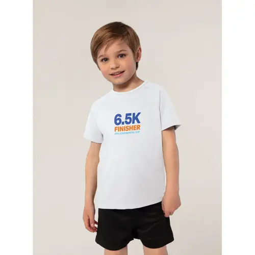 T-shirt da bambino unisex sportiva colori assortiti a girocollo in poliestere traspirante 140gr