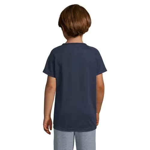 T-shirt da bambino unisex sportiva colori assortiti a girocollo in poliestere traspirante 140gr