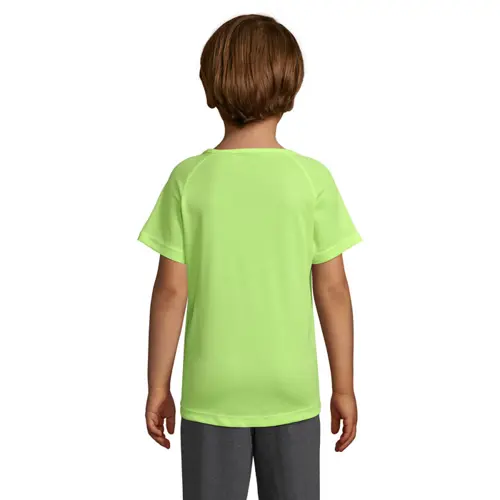 T-shirt da bambino unisex sportiva colori assortiti a girocollo in poliestere traspirante 140gr