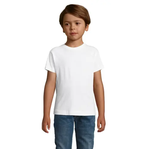 T-shirt da bambino unisex colori assortiti a girocollo taglio aderente 100% cotone 150gr
