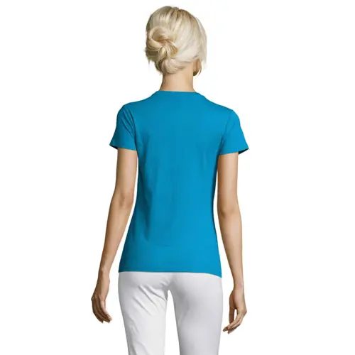 T-shirt da donna colori assortiti a girocollo taglio sfiancato 100% cotone 150gr