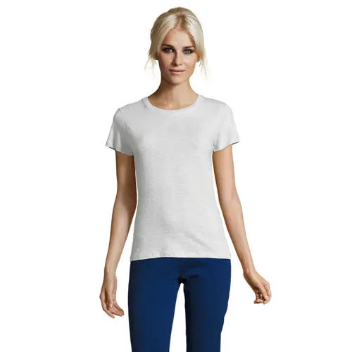 T-shirt da donna colori assortiti a girocollo taglio sfiancato 100% cotone 150gr