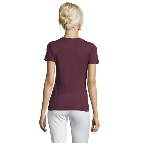 T-shirt da donna colori assortiti a girocollo taglio sfiancato 100% cotone 150gr