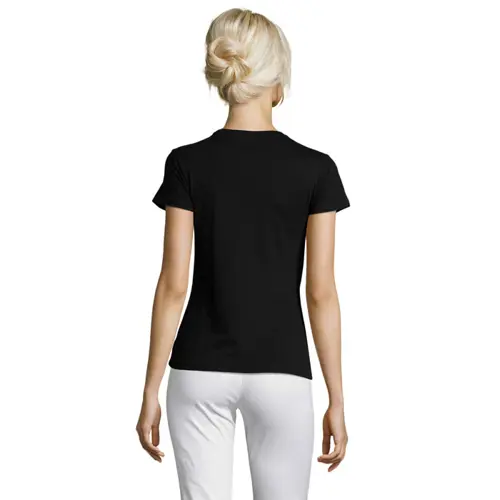 T-shirt da donna colori assortiti a girocollo taglio sfiancato 100% cotone 150gr