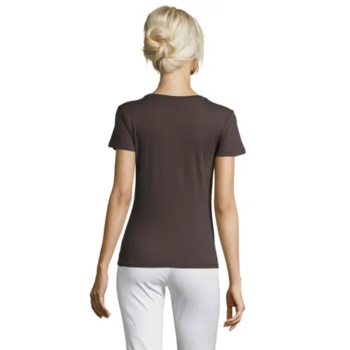 T-shirt da donna colori assortiti a girocollo taglio sfiancato 100% cotone 150gr
