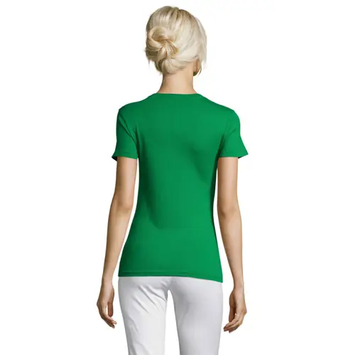 T-shirt da donna colori assortiti a girocollo taglio sfiancato 100% cotone 150gr