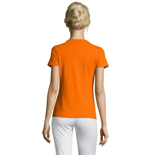 T-shirt da donna colori assortiti a girocollo taglio sfiancato 100% cotone 150gr