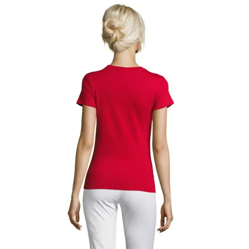 T-shirt da donna colori assortiti a girocollo taglio sfiancato 100% cotone 150gr