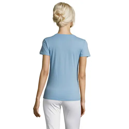 T-shirt da donna colori assortiti a girocollo taglio sfiancato 100% cotone 150gr