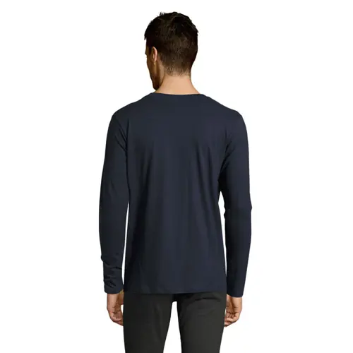 Maglietta da uomo a maniche lunghe colori assortiti a girocollo taglio regolare in cotone semipettinato 190gr