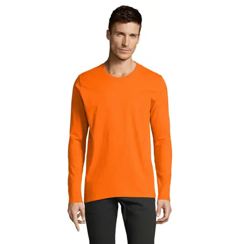 Maglietta da uomo a maniche lunghe colori assortiti a girocollo taglio regolare in cotone semipettinato 190gr