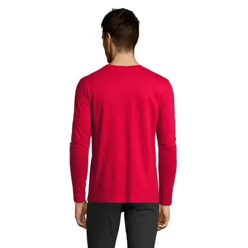 Maglietta da uomo a maniche lunghe colori assortiti a girocollo taglio regolare in cotone semipettinato 190gr