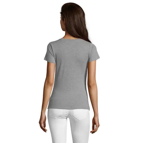 T-shirt da donna colori assortiti a girocollo taglio aderente 100% cotone 150gr