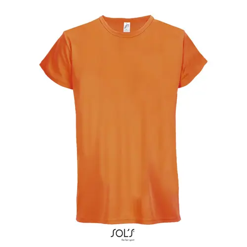 T-shirt unisex sportiva colori assortiti a girocollo taglio regolare in poliestere traspirante 130gr