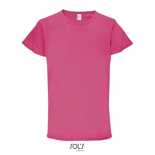 T-shirt unisex sportiva colori assortiti a girocollo taglio regolare in poliestere traspirante 130gr