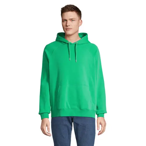 Felpa da adulto unisex colori assortiti con cappuccio e tasca a marsupio in cotone biologico e poliestere riciclato 280gr