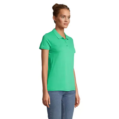 Maglietta polo da donna a maniche corte colori assortiti taglio sfiancato 100% cotone biologico 170gr