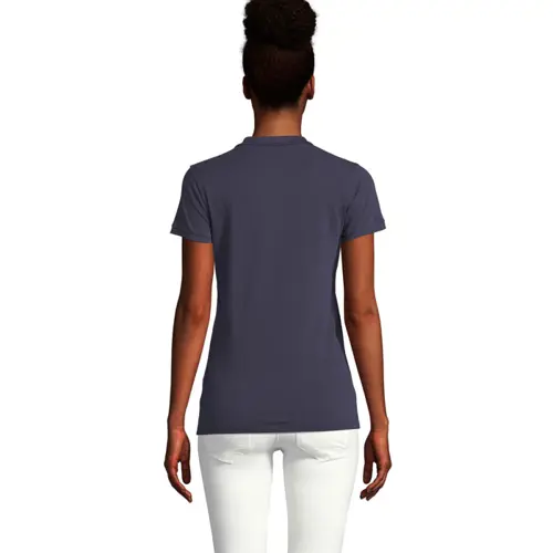 Maglietta polo da donna a maniche corte colori assortiti taglio sfiancato 100% cotone biologico 170gr