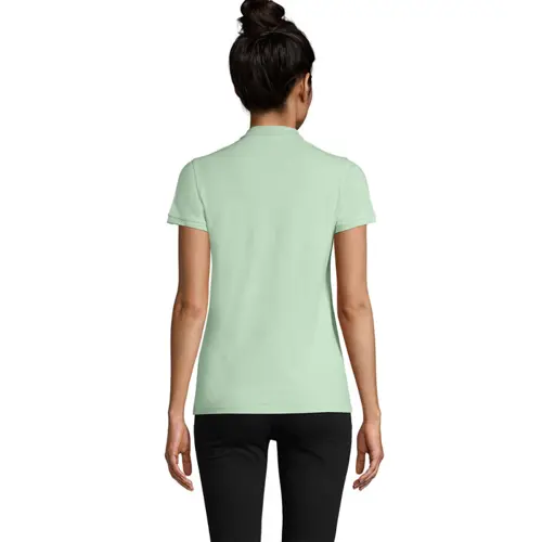 Maglietta polo da donna a maniche corte colori assortiti taglio sfiancato 100% cotone biologico 170gr