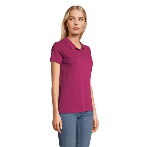 Maglietta polo da donna a maniche corte colori assortiti taglio sfiancato 100% cotone biologico 170gr