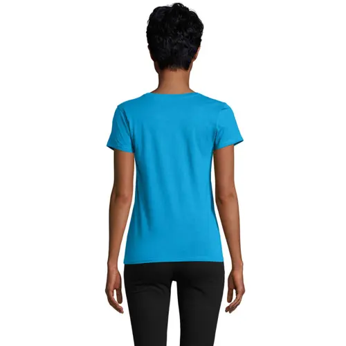 T-shirt da donna colori assortiti a girocollo taglio aderente 100% cotone biologico 175gr