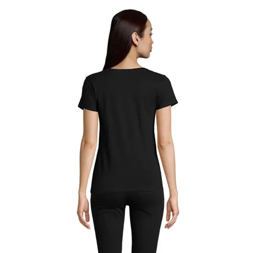 T-shirt da donna colori assortiti a girocollo taglio aderente 100% cotone biologico 175gr