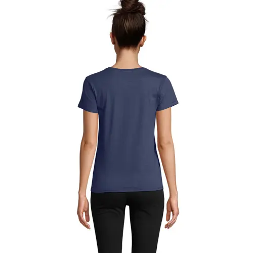T-shirt da donna colori assortiti a girocollo taglio aderente 100% cotone biologico 175gr