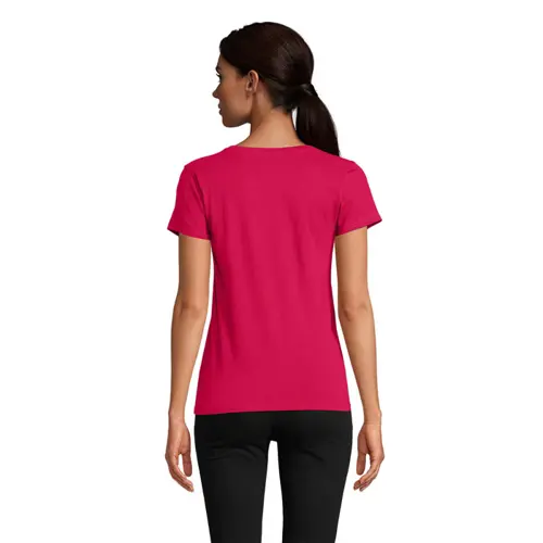 T-shirt da donna colori assortiti a girocollo taglio aderente 100% cotone biologico 175gr