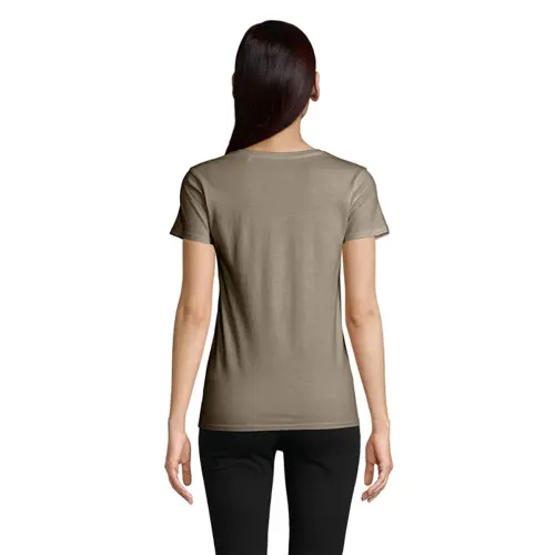 T-shirt da donna colori assortiti a girocollo taglio aderente 100% cotone biologico 175gr