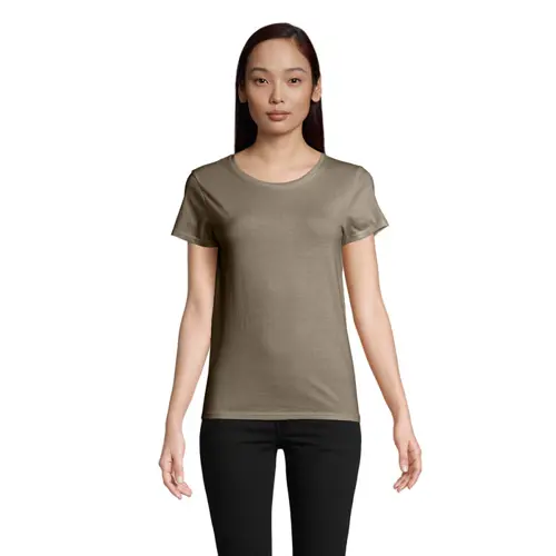 T-shirt da donna colori assortiti a girocollo taglio aderente 100% cotone biologico 175gr