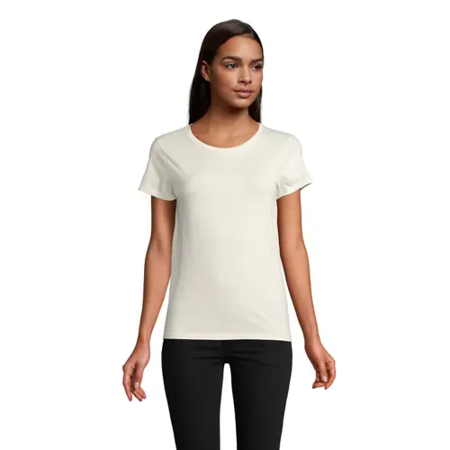 T-shirt da donna colori assortiti a girocollo taglio aderente 100% cotone biologico 175gr