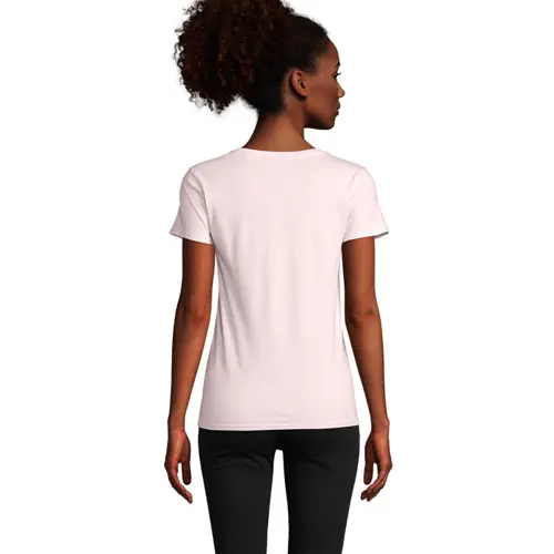 T-shirt da donna colori assortiti a girocollo taglio aderente 100% cotone biologico 175gr