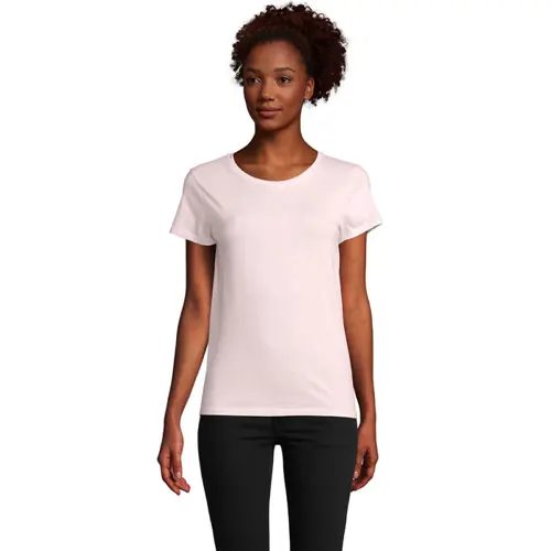 T-shirt da donna colori assortiti a girocollo taglio aderente 100% cotone biologico 175gr