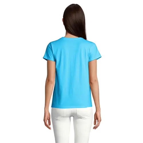 T-shirt da donna colori assortiti a girocollo taglio aderente 100% cotone biologico 150gr