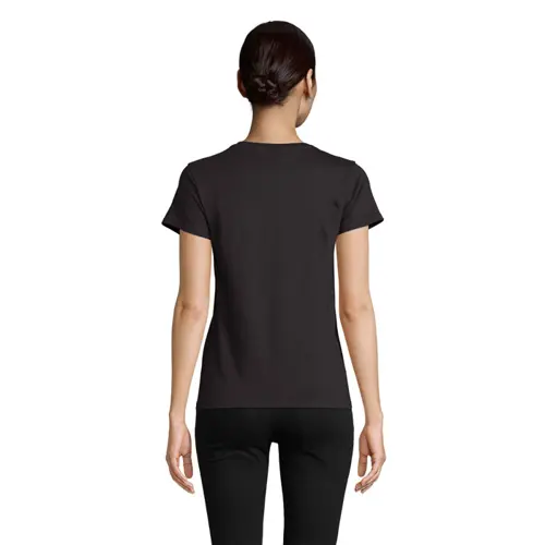 T-shirt da donna colori assortiti a girocollo taglio aderente 100% cotone biologico 150gr