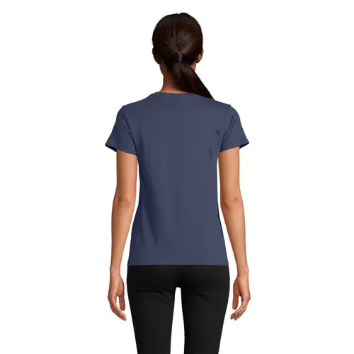 T-shirt da donna colori assortiti a girocollo taglio aderente 100% cotone biologico 150gr
