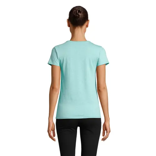 T-shirt da donna colori assortiti a girocollo taglio aderente 100% cotone biologico 150gr