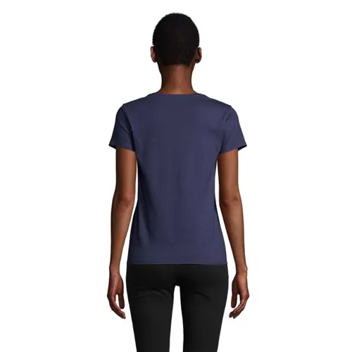 T-shirt da donna colori assortiti a girocollo taglio aderente 100% cotone biologico 150gr