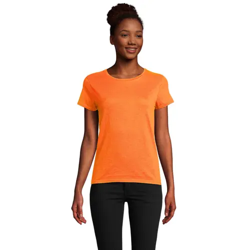 T-shirt da donna colori assortiti a girocollo taglio aderente 100% cotone biologico 150gr