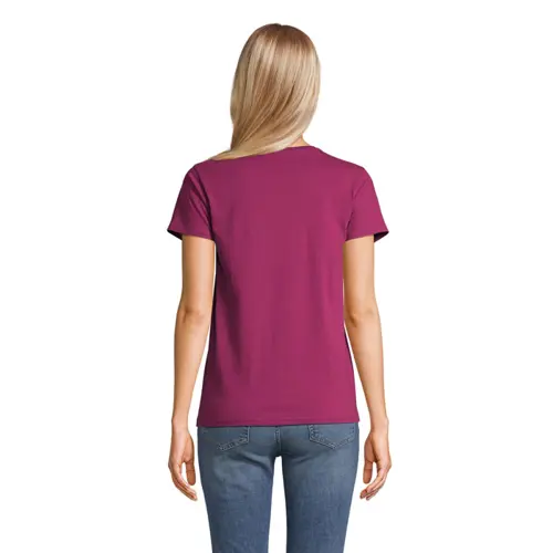 T-shirt da donna colori assortiti a girocollo taglio aderente 100% cotone biologico 150gr