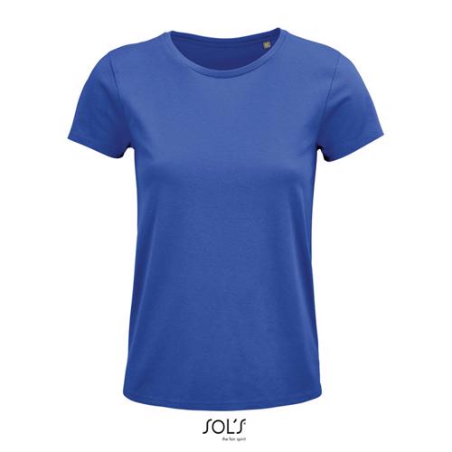 T-shirt da donna colori assortiti a girocollo taglio aderente 100% cotone biologico 150gr