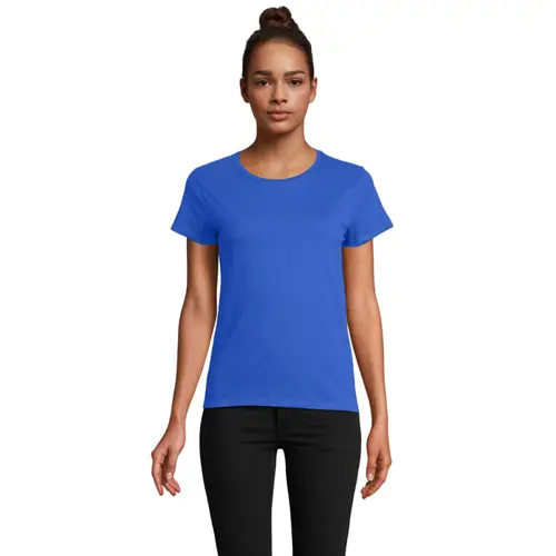 T-shirt da donna colori assortiti a girocollo taglio aderente 100% cotone biologico 150gr
