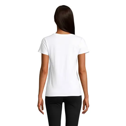 T-shirt da donna colori assortiti a girocollo taglio aderente 100% cotone biologico 150gr
