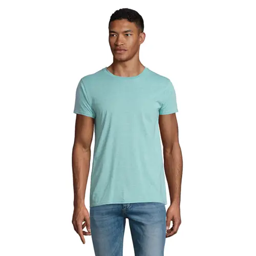 T-shirt da uomo colori assortiti a girocollo taglio aderente 100% cotone biologico 150gr