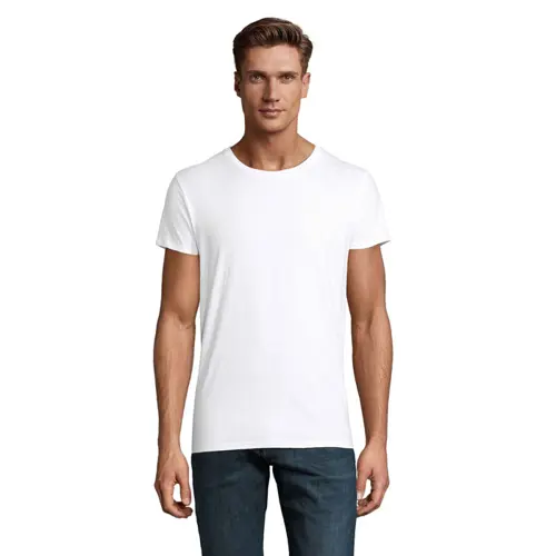 T-shirt da uomo colori assortiti a girocollo taglio aderente 100% cotone biologico 150gr