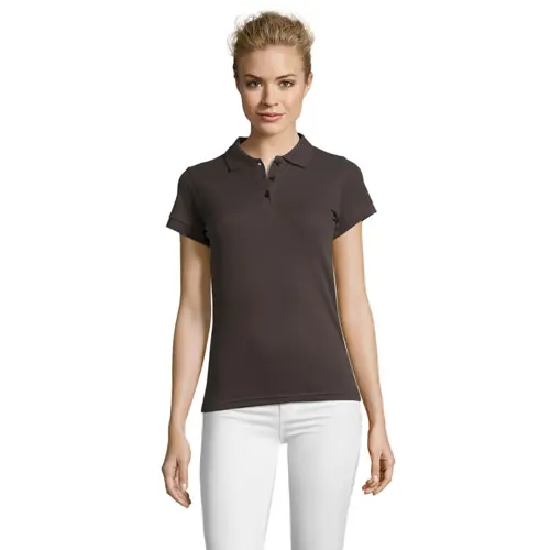 Maglietta polo da donna colori assortiti a maniche corte taglio aderente 100% cotone 180gr