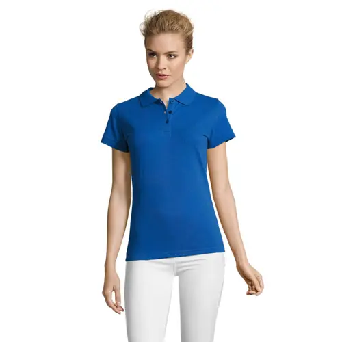 Maglietta polo da donna colori assortiti a maniche corte taglio aderente 100% cotone 180gr